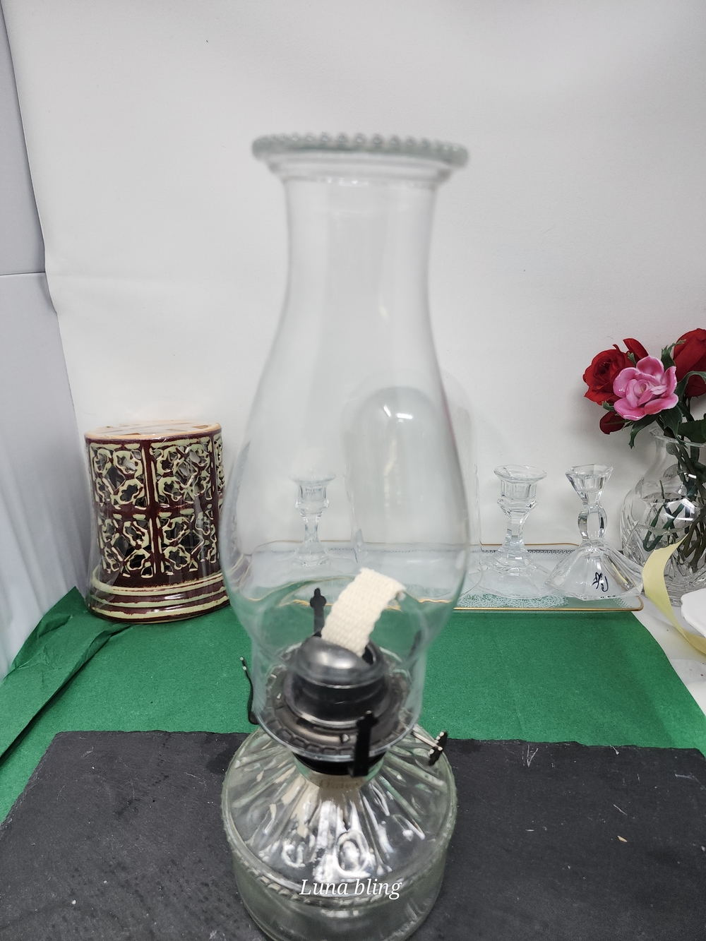 Clear Glass Hurricane Oil Lamp